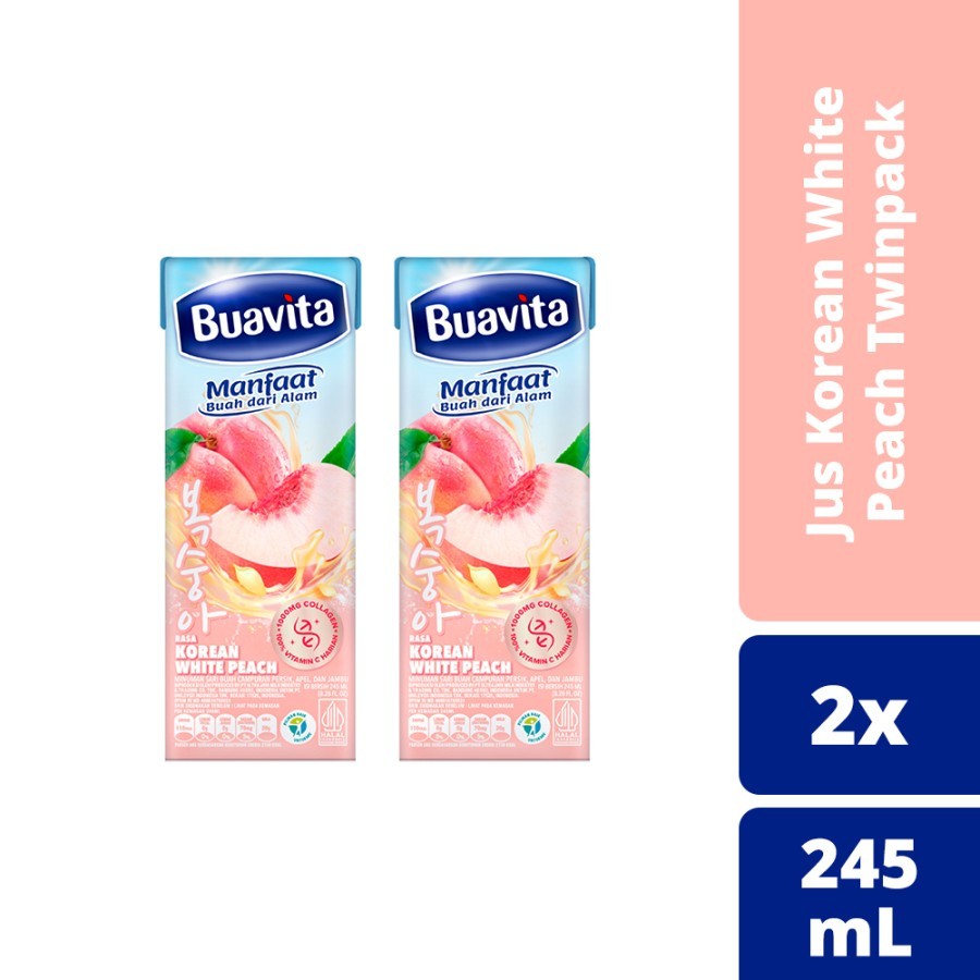 

[ Paket isi 2 ] Buavita Korean White Peach 245ml