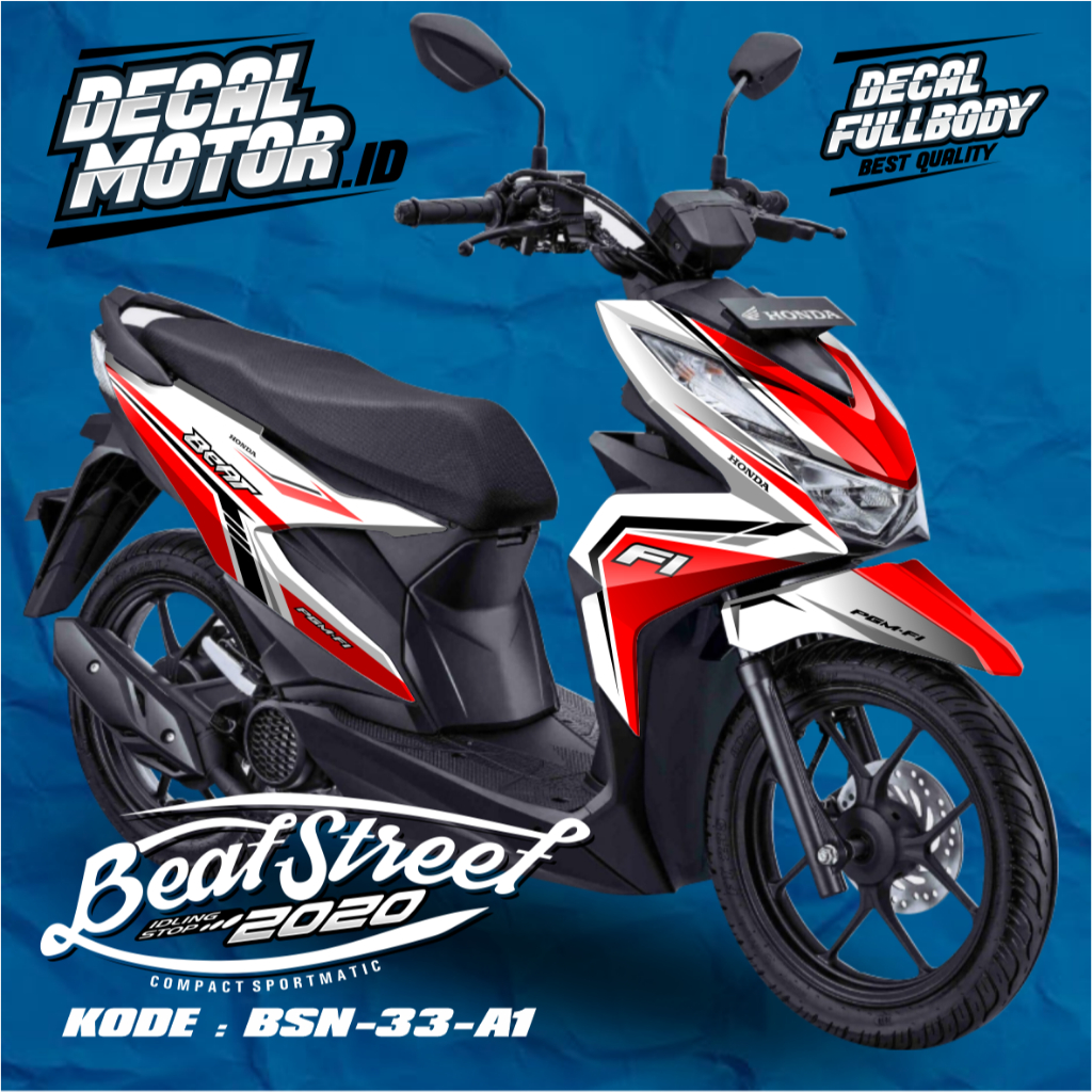 Aksesoris Sticker Honda Beat Street New 2020 - Decal Honda Beat Street New - BSN