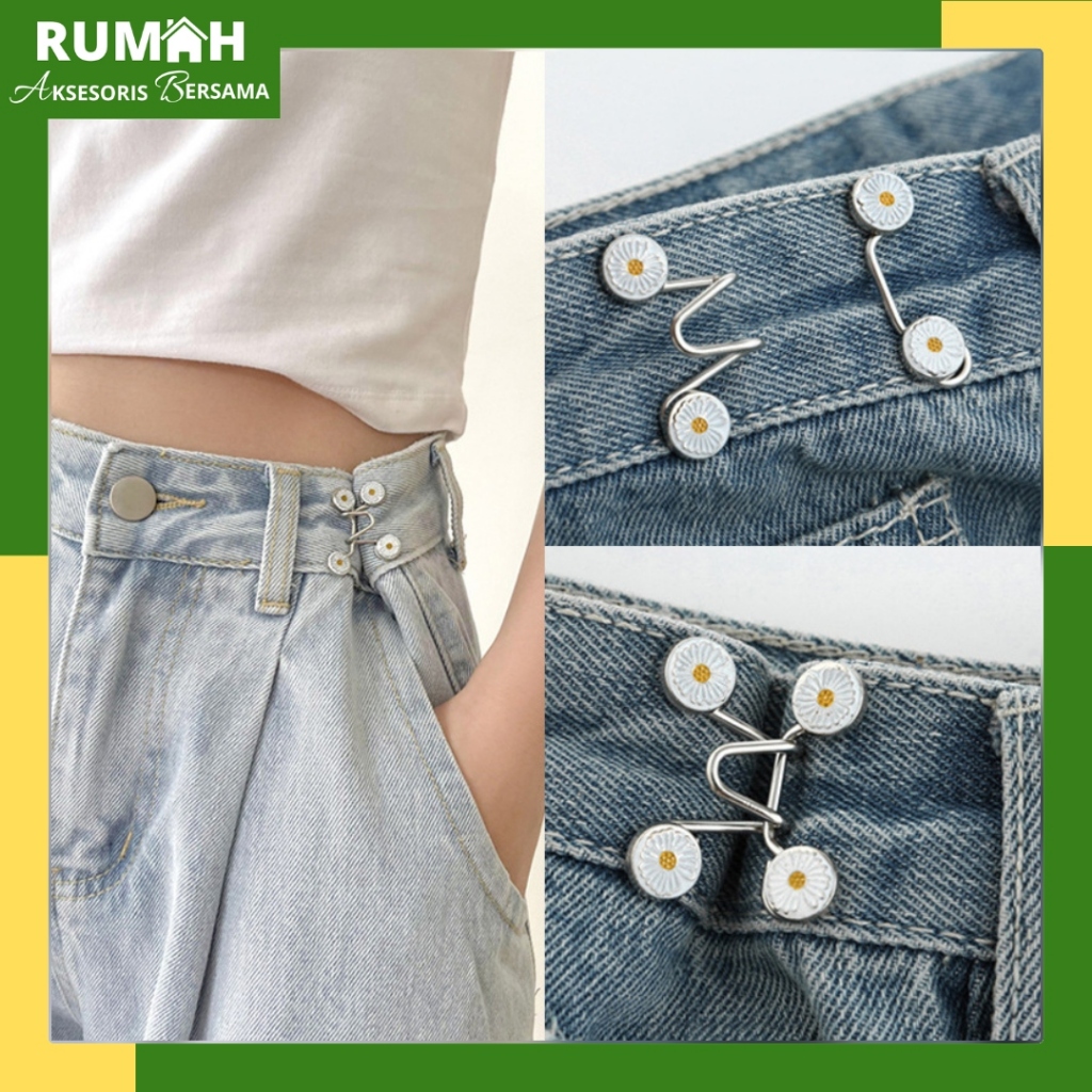 RAB KCL509 Kancing Logam Simple Kancing Celana Jeans Kait Pengecil Lingkar Pinggang Celana