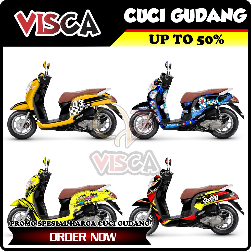 【CUCI GUDANG】Decal Scoopy 2018 Full Body Variasi Harga Murah / Stiker Motor Scoopy 2018 Full Body / 