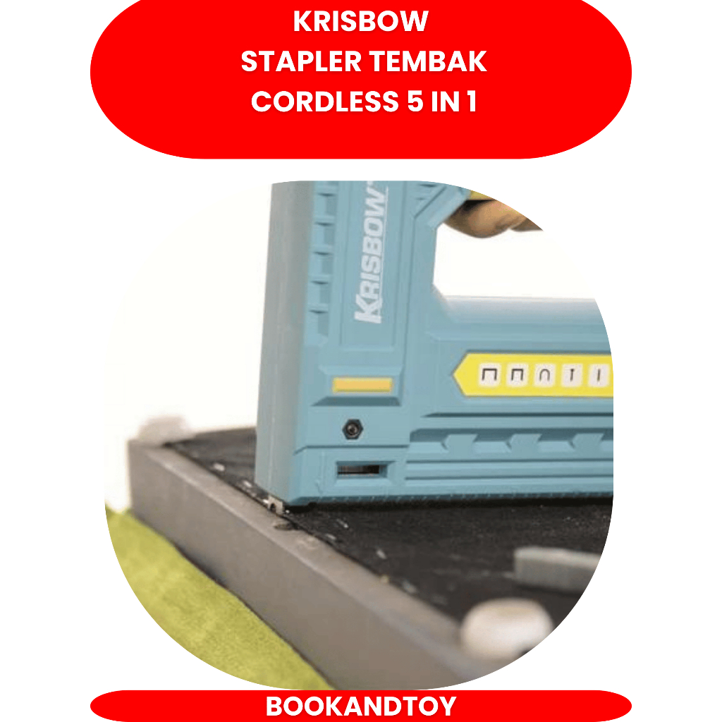 

Krisbow Stapler Tembak Cordless 5 In 1 Staples Gun