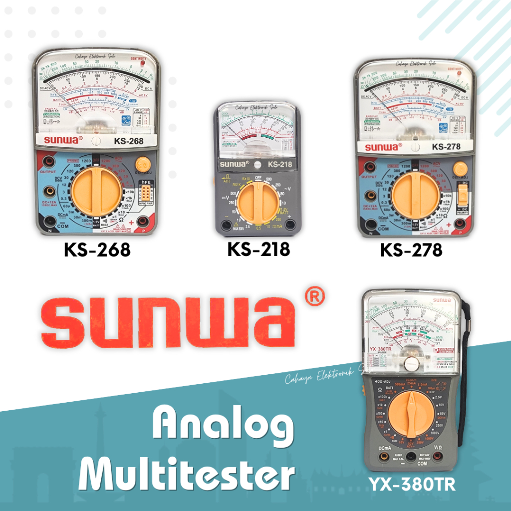 Multitester Multimeter Analog Sunwa KS 268 278 218 YX-380TR YX380 TR Buzzer