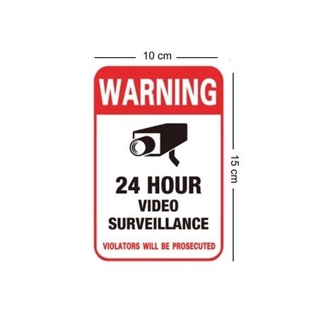 

Wall Sticker Home CCTV Security Camera Video Warning Sign Decal Stiker Dekorasi Dinding Peringatan