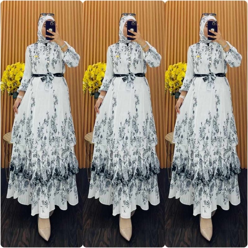 GAMIS PLISKET LIDI TINGKAT FASHION PREMIUM | GROSIR PAKAIAN WANITA TERMURAH MEDAN