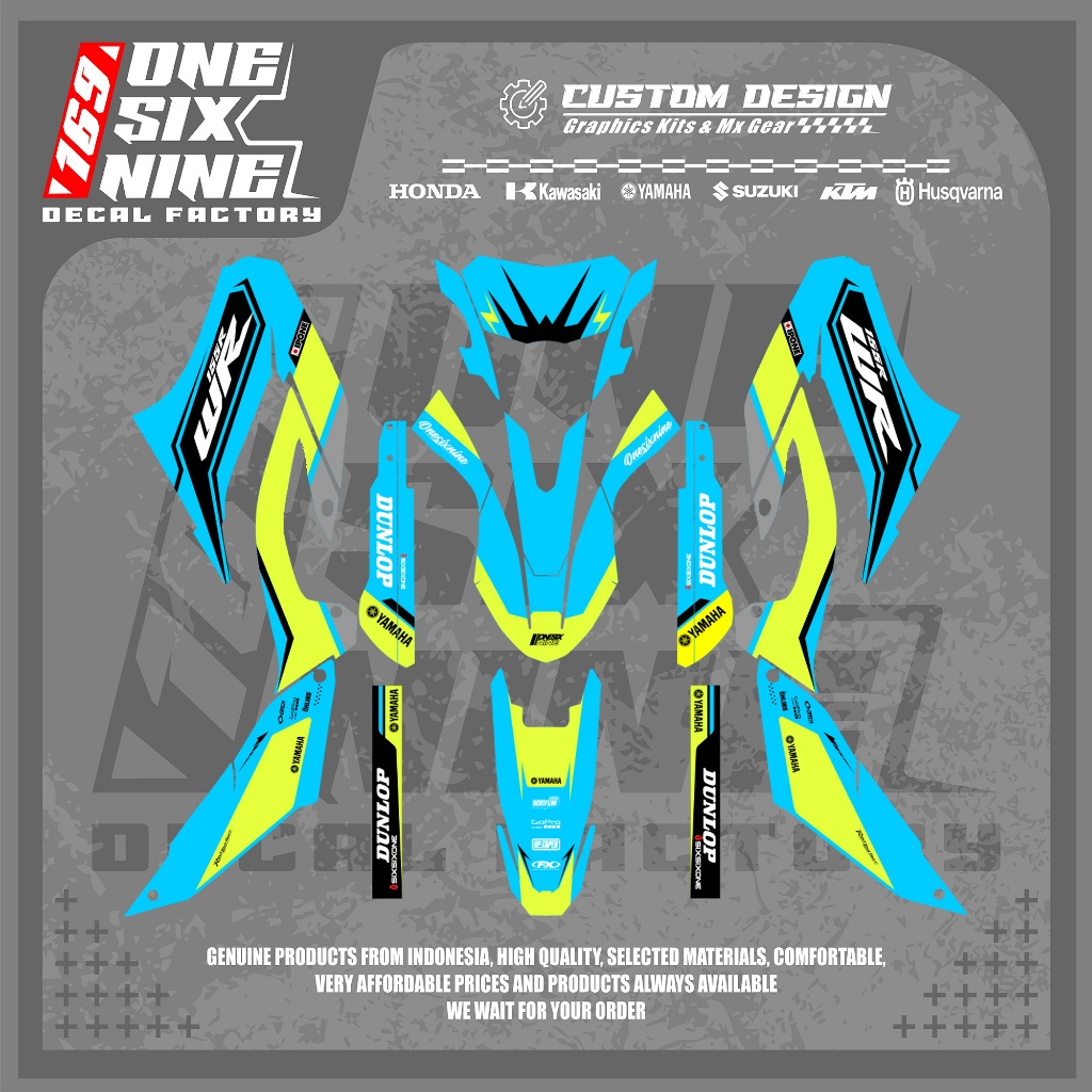 Decal Yamaha Wr 155 Sky Blue Kombinasi Stabilo - Decal Superglossy Yamaha Wr 155