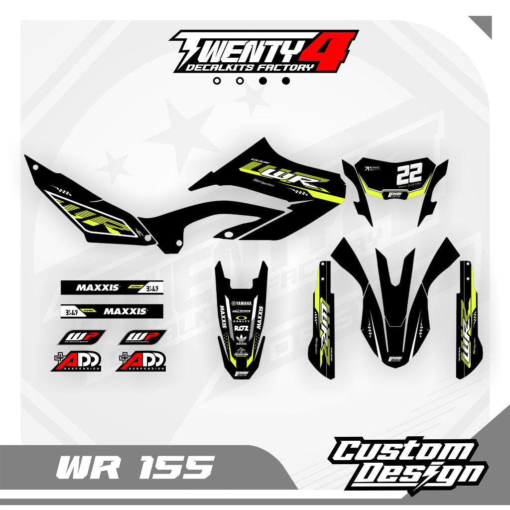 Decal Custom Yamaha Wr 155 Hitam Stabilo - Decal Yamaha Wr 155 Full Body
