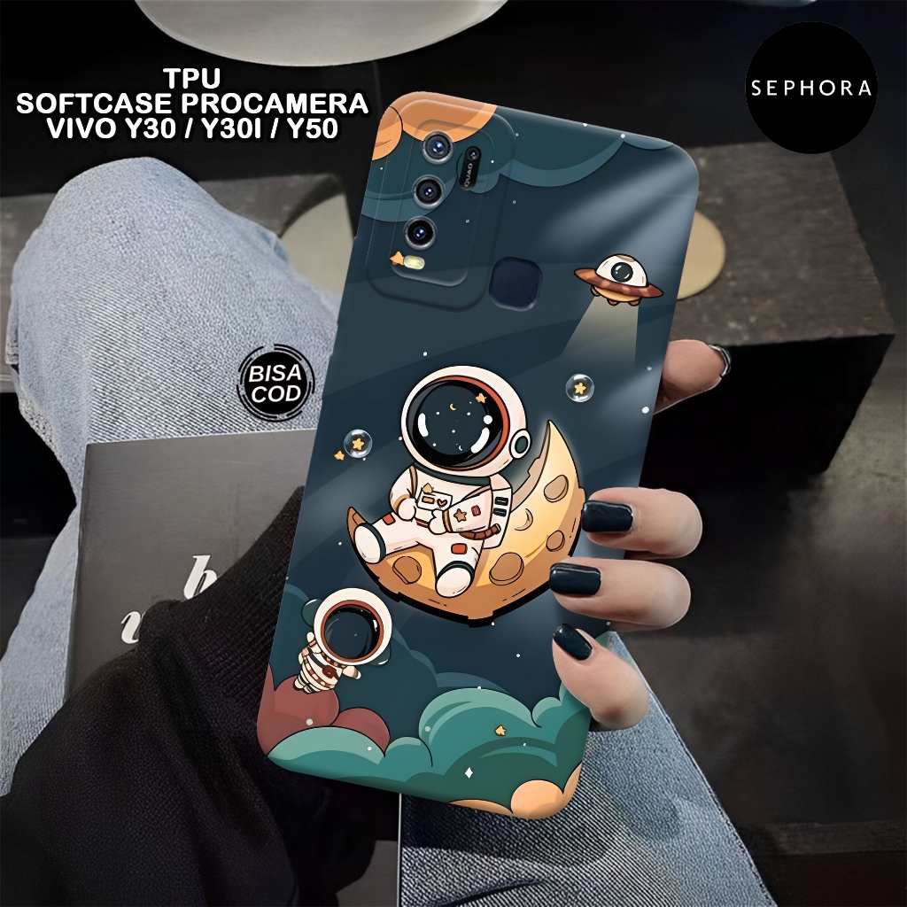 Case VIVO Y30 Y30i Y50 Terbaru - Fashion Case Astronot - Softcase VIVO Y30 Y30i Y50 - Case Pro Camer