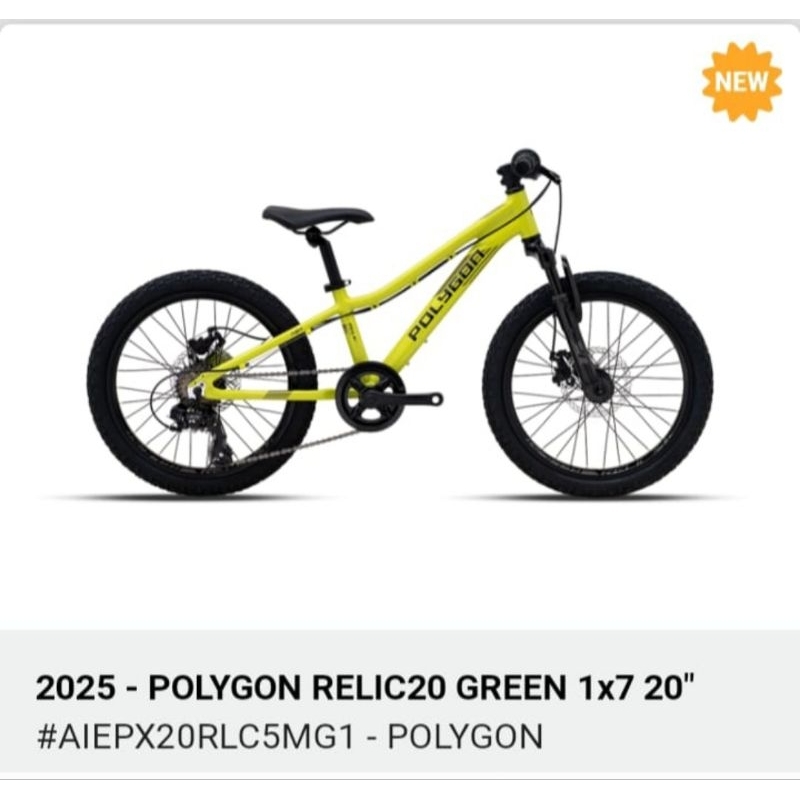 SEPEDA KIDS JUNIOR MTB RELIC 20 POLYGON