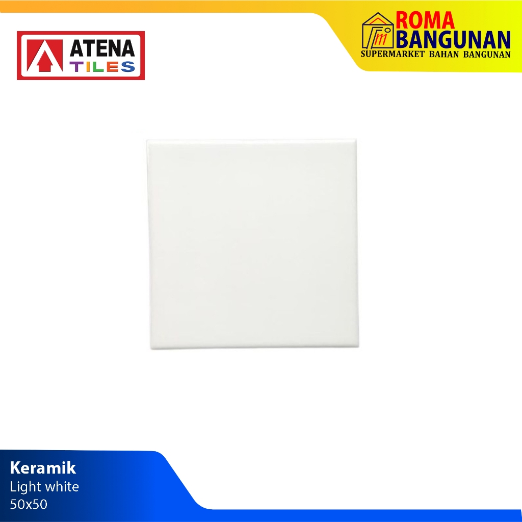 Mustika (Atena) Keramik Lantai / Keramik Lantai Polos  Plain Light White