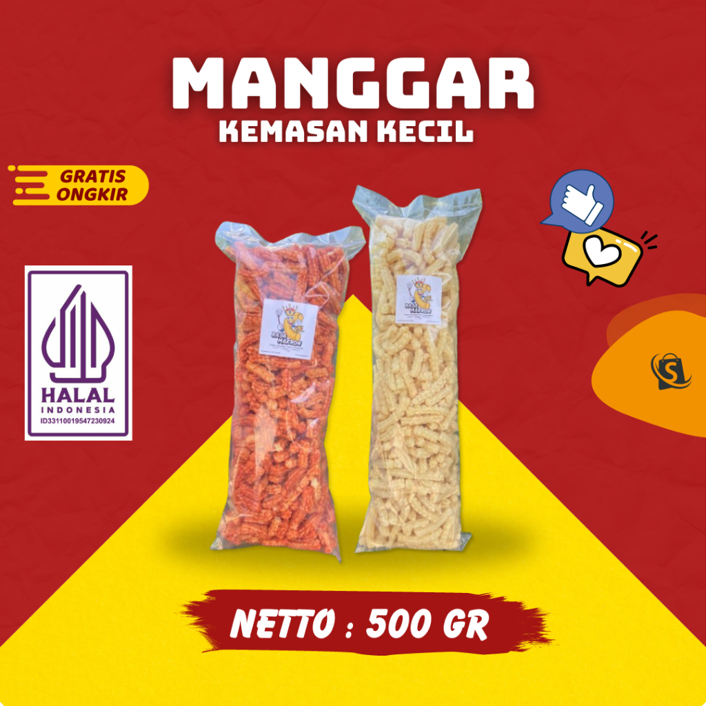 

1/2 BAL MANGGAR CAMILAN 500GR KRUPUK AKAR Snack Food Pedas Goreng Kering Kerupuk