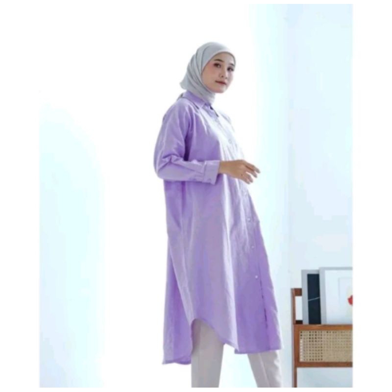 DWYNE TUNIK ATASAN KEMEJA WANITA LINE PAKIAN MUSLIM WANITA FASHION WANITA TERBARU PEKANBARU