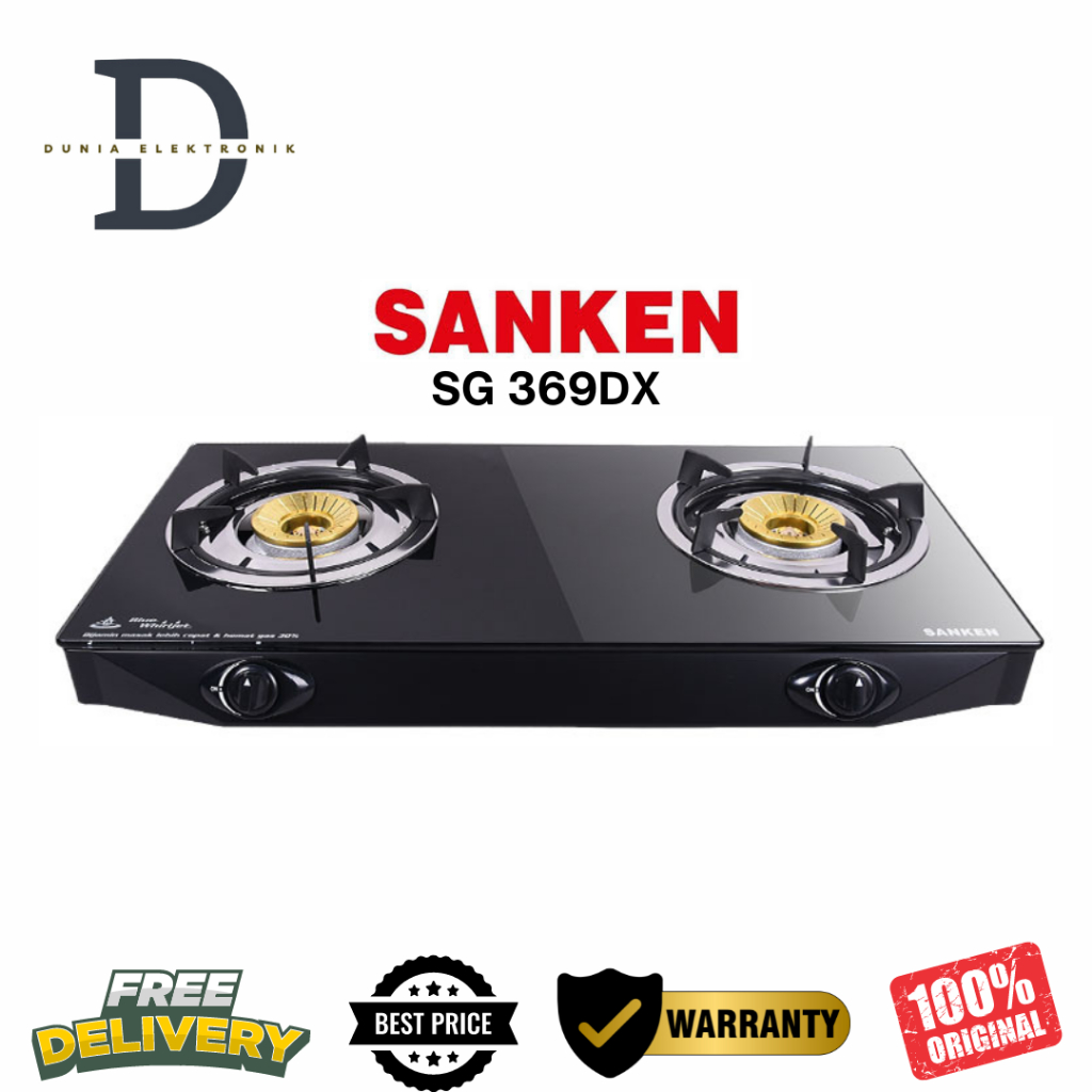 KOMPOR GAS 2 TUNGKU SANKEN - SG 369 DX