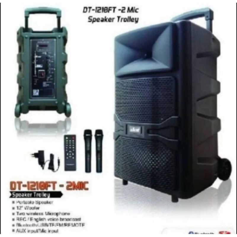 Speaker Aktif Dat 12 inch DT1210FT Trolley Portable Wireless