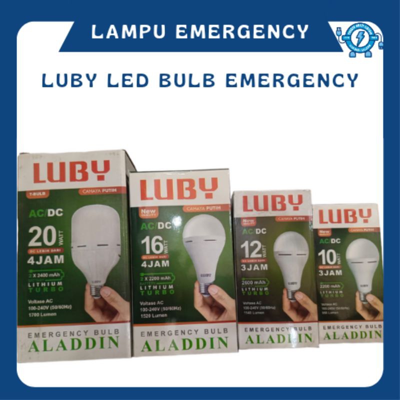 LAMPU BULB EMERGENCY LUBY 10 / 12 / 16 / 20 Watt