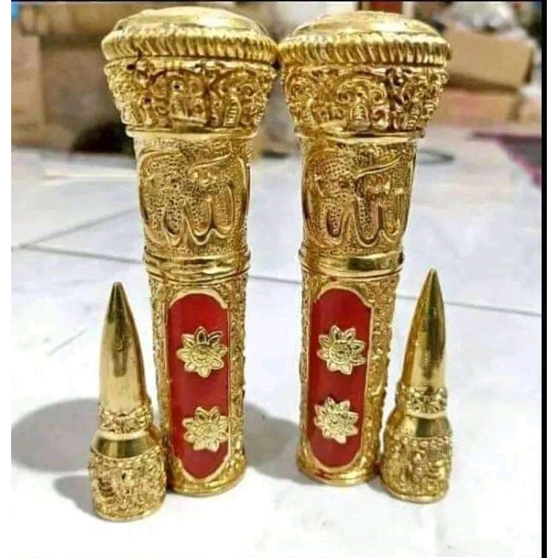 ornamen tongkat komando berbahan Wesi kuning asli super berlafadz Allah