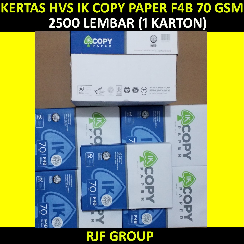 

IK COPY PAPER F4B 70 GSM 2500 LEMBAR (1 KARTON)