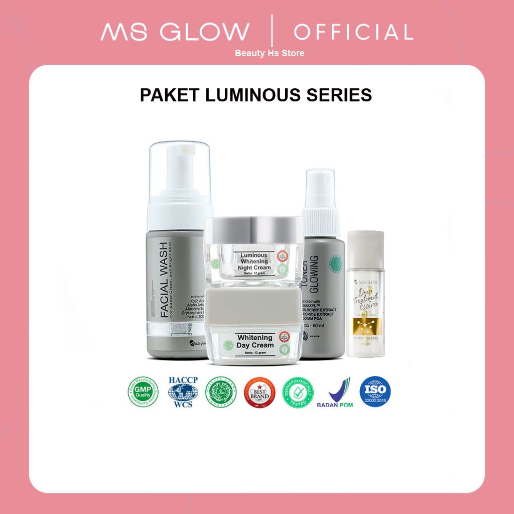 Paket luminous series ms glow Free essence mini