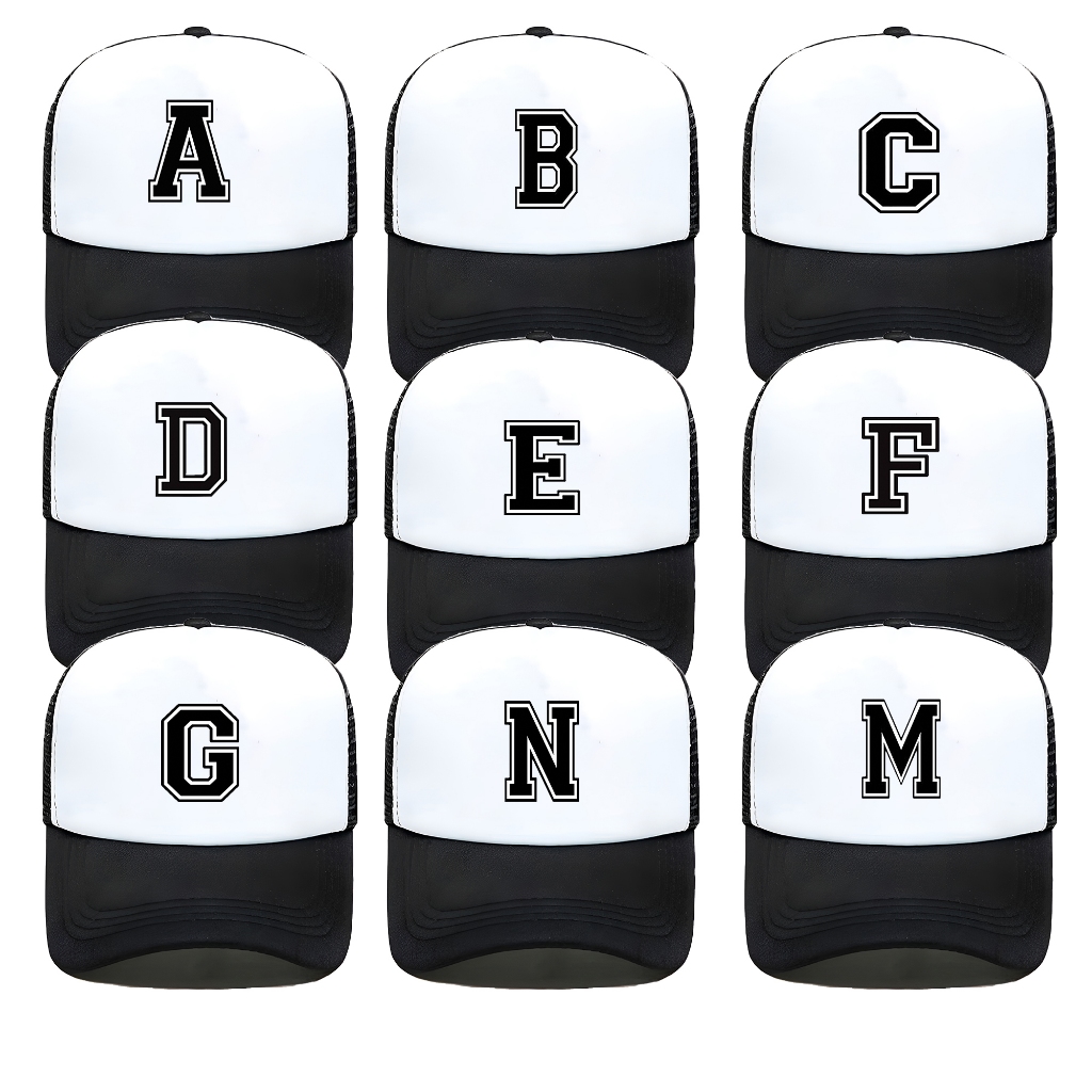 Topi Inisial Huruf A B C D E F G H I J K L M N O P Q R S T U V W X Y Z | Topi Baseball Custom Huruf 