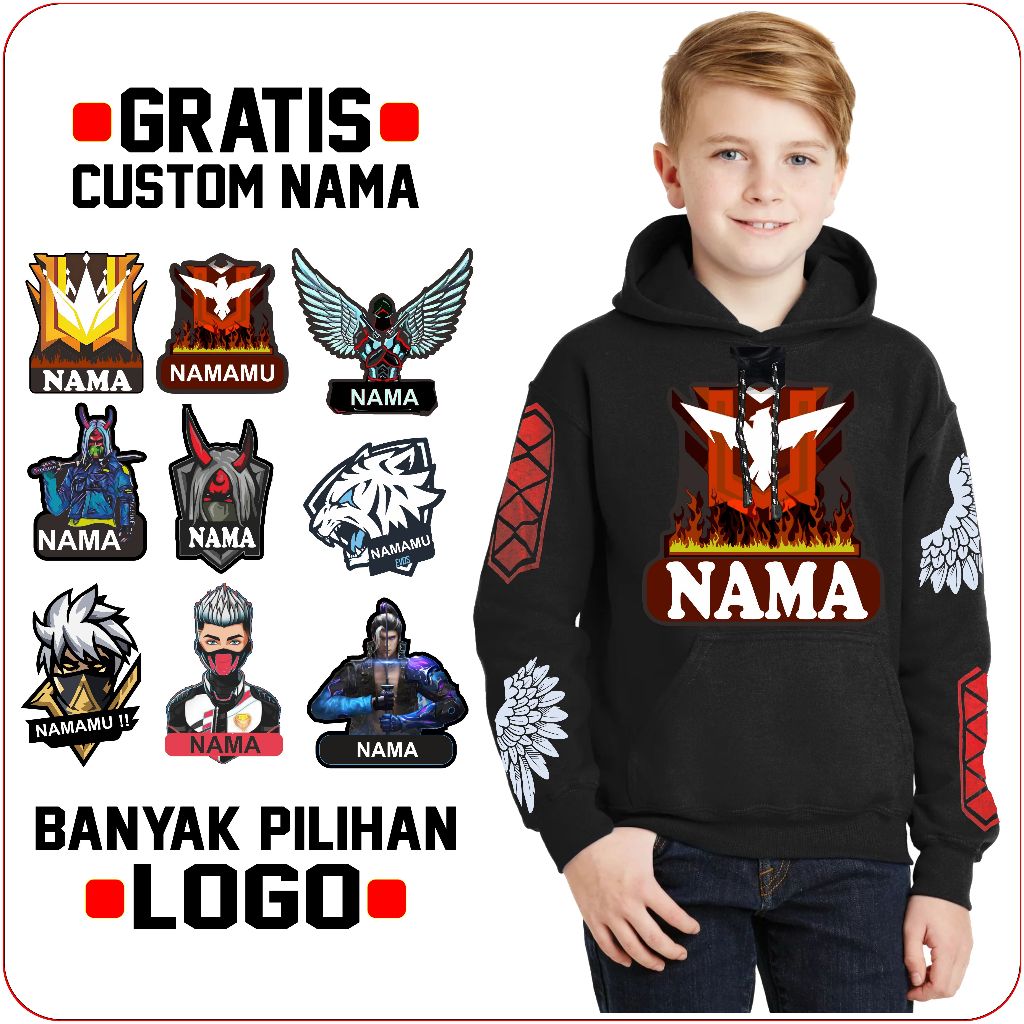 IMPERIUMKIDZ  Jaket Hoodie Free Fire Heroic  Angel Sweater FF Anak