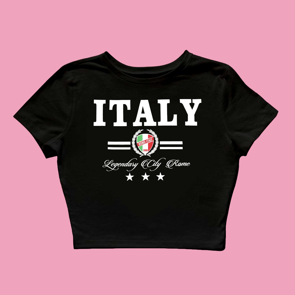 Baby Tee Italy Legendary City Rome Y2k Style Ceop Tee