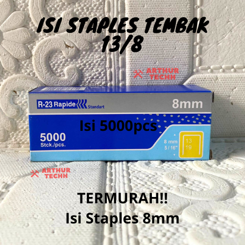 

Isi Staples Stapler Tembak Guntacker Original. 13/8mm (8mm) | Staples R23 Jok Motor Benz Werkz / Rapide