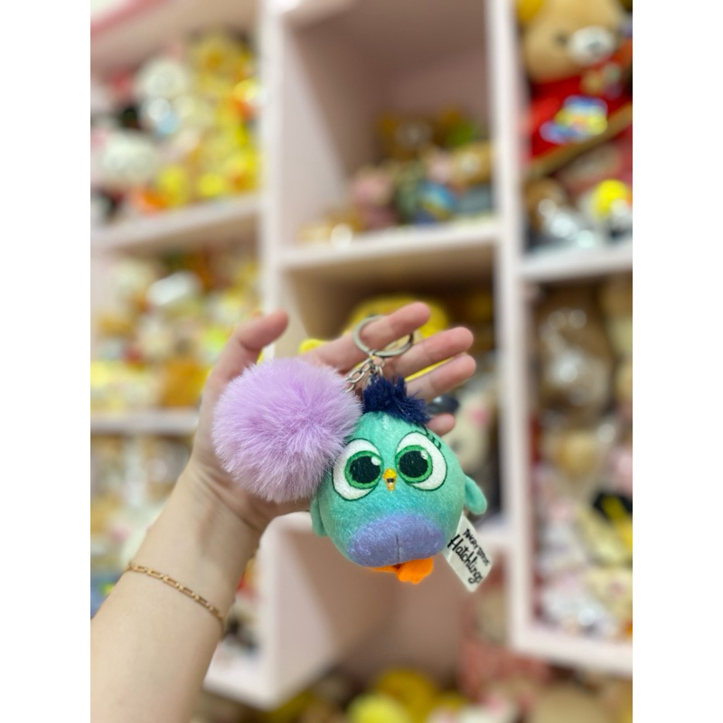 Gantungan Angry Birds Hatchlings The Blues A Keychain Purple Pom