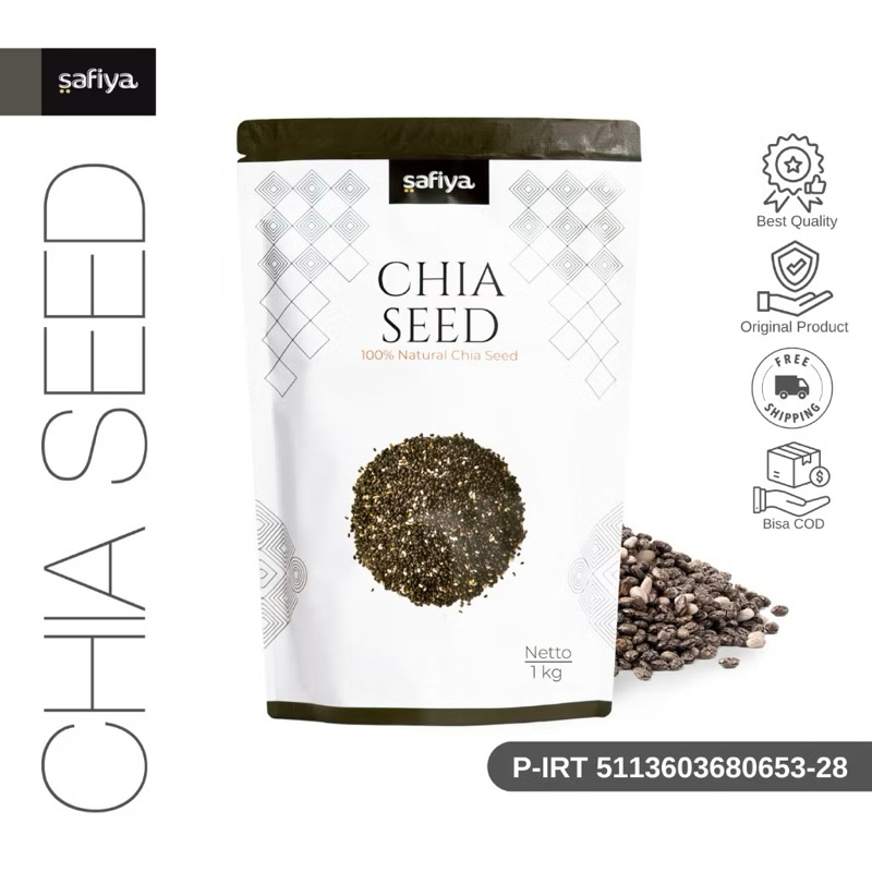 

{Free Sendok Kayu} Safiya Chiaseed 100 Gram Organik 1 Kg Chia Seed Premium - Organik - Makanan Sehat