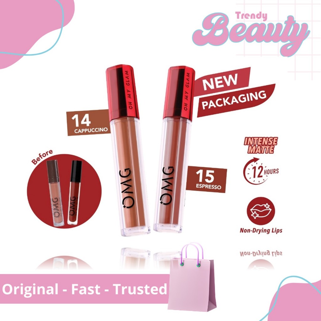 OMG OH MY GLAM Paket Ombre Mattelast Lip Cream Deep Coffee Ombre - 14 & 15 - 3.5 gr