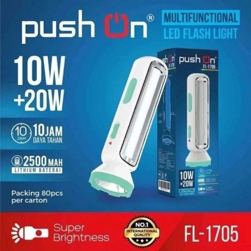 SENTER LED PLUS LAMPU EMERGENCY PUSH ON FL-1705