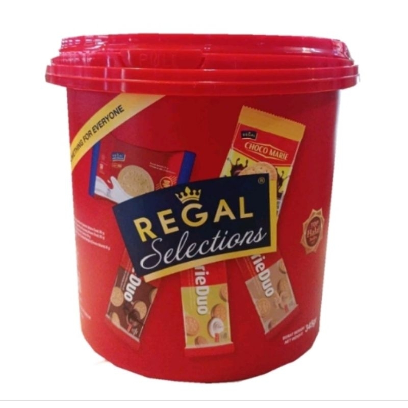 

Regal Selection 345gr Kemasan Kaleng Ember Bucket Merah Choco Marie Duo Coklat Kacang Vanila Marie Sandwich Marie Regall