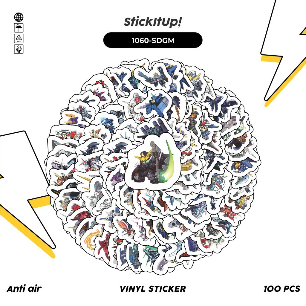 

COD✨ 100 Pcs Stiker Pack Gundam v6 Lucu Aesthetic Vynil Waterproof untuk Freebies Sticker Buku Journal Casing HP Laptop