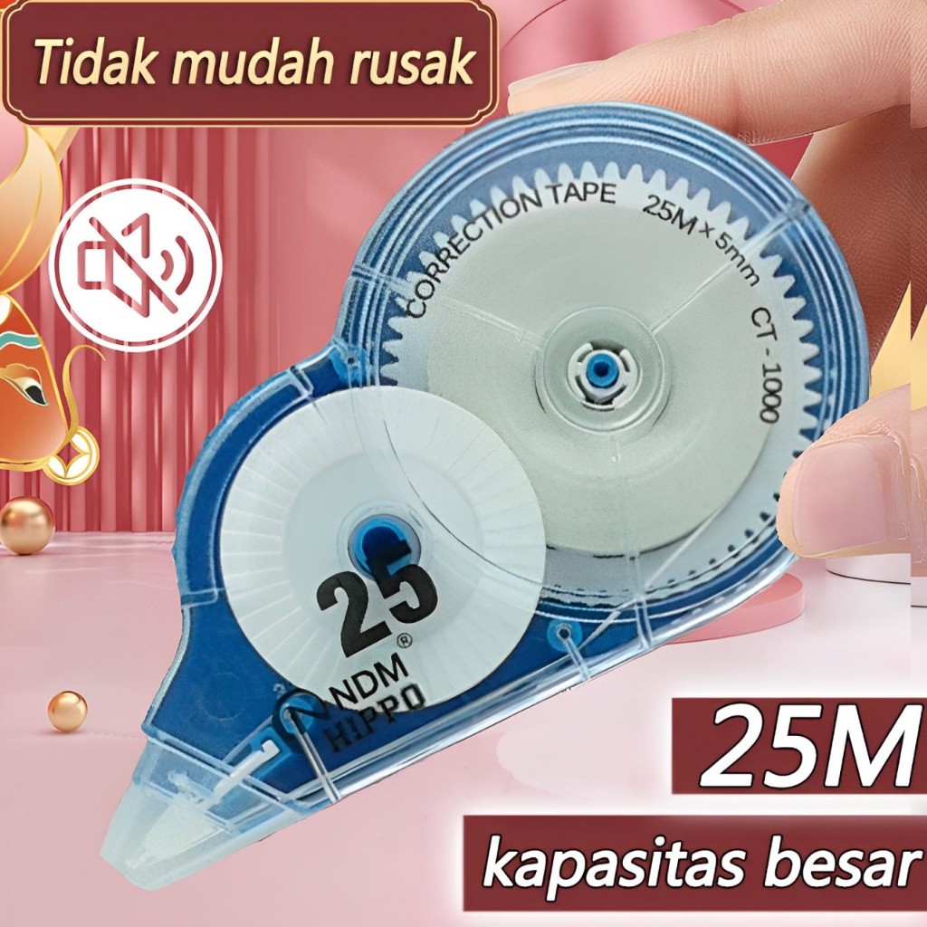 

NDM Correction Tape Hippo CT-1000 panjang 25 meter