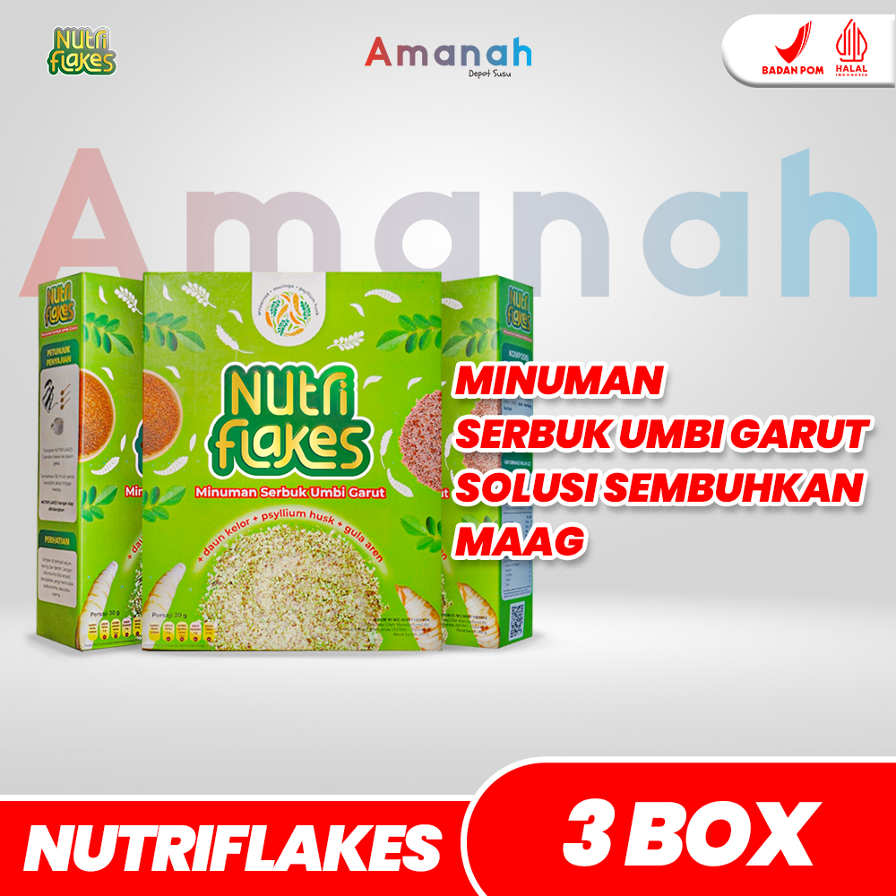 

Nutriflakes Paket 3 Box Sereal Umbi Garut Solusi Permasalahan Asam Lambung Original Ori