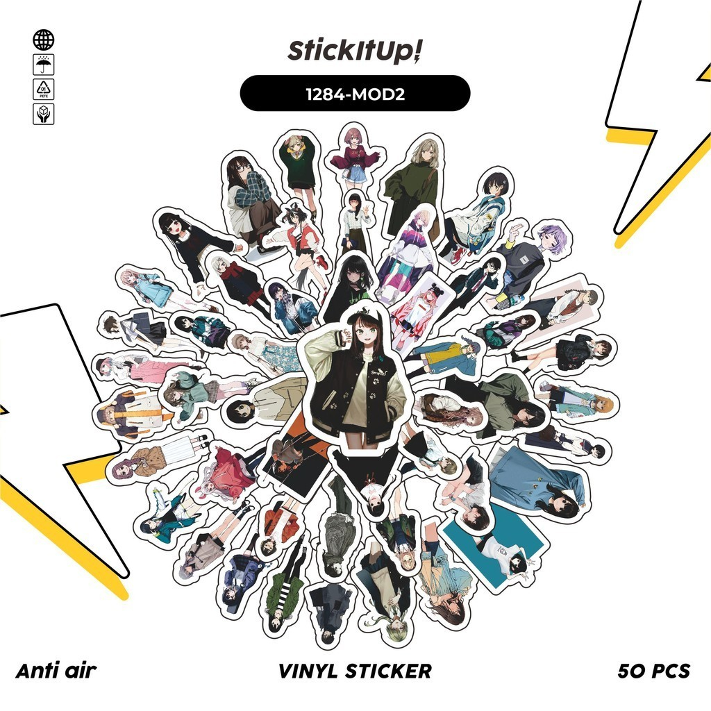 

COD✨ 100 Pcs Stiker Pack Modern Girls Series B Lucu Aesthetic Vynil Waterproof untuk Freebies Sticker Buku Journal Casing HP Laptop