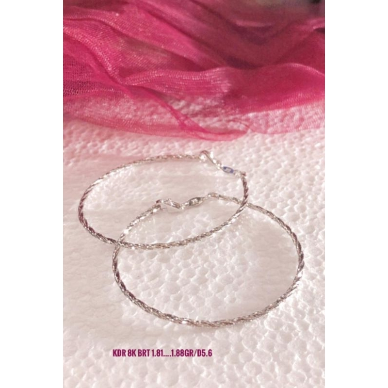 Gelang emas putih kadar 8K