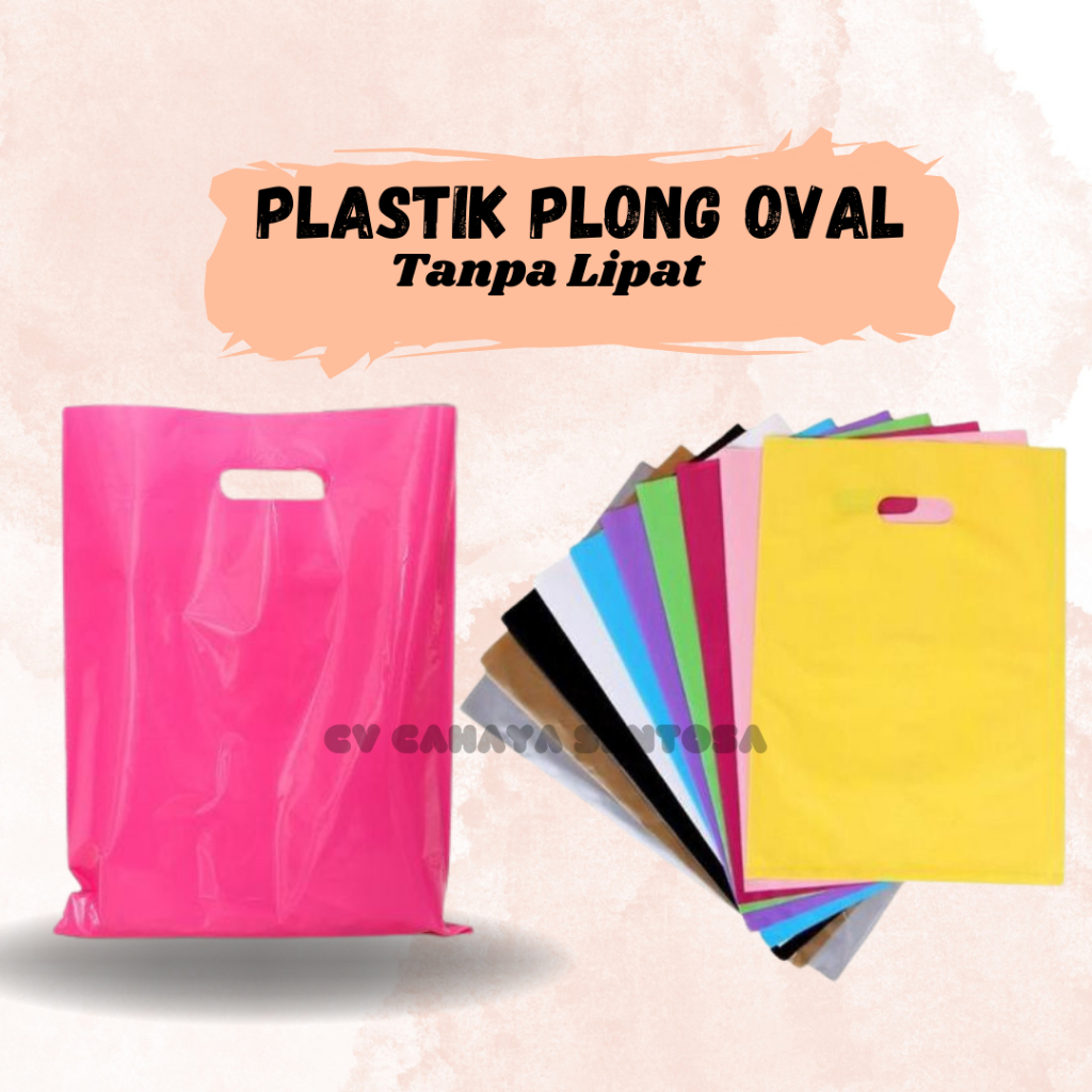 

[100 pcs] Plastik Plong Oval Packing Souvenir Warna Warni | Softhandle Bahan HD