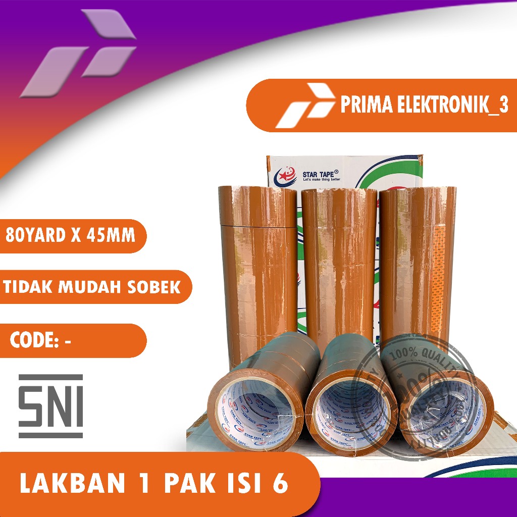 

Star Tape Cokelat isi 6 Lakban Premium Perlengkapan Packing Kantor Dan Sekolah