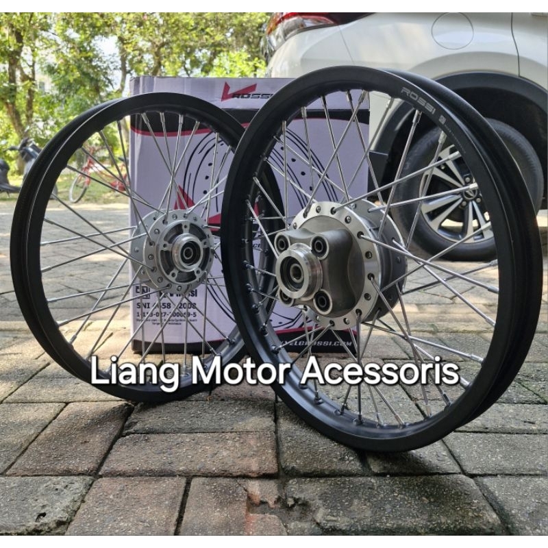 Sepaket Velg VRossi Ring 18 (Depan) Ring 17 (Belakang) Tromol Set Jari2 - Honda GL 100 / GL 125 / CB