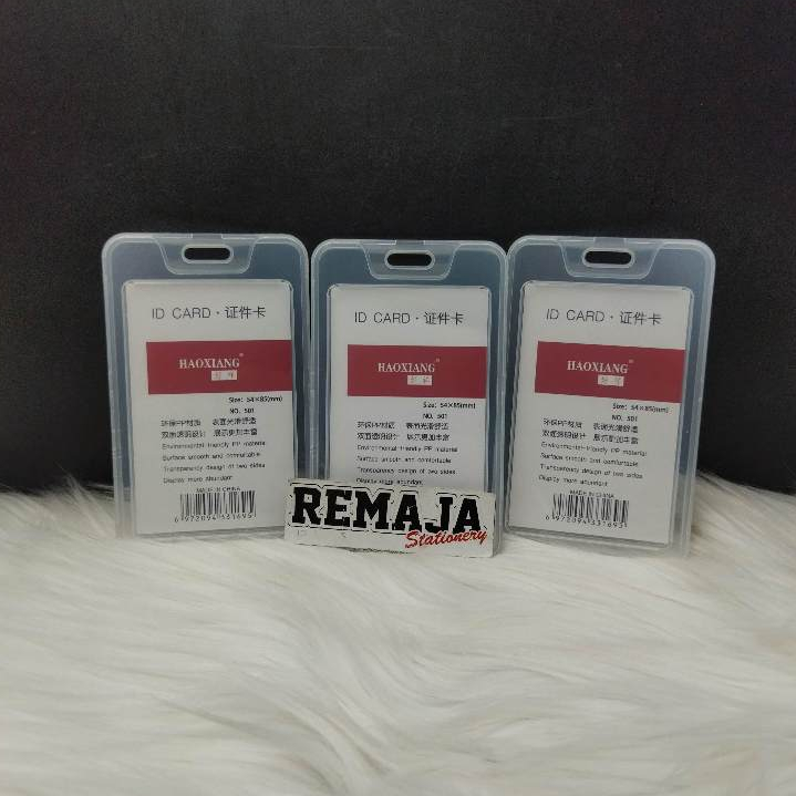 

Tempat ID Card / Bingkai Nama Bening Per Pcs