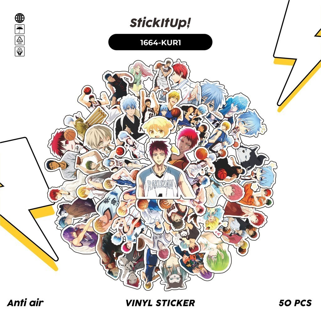 

COD✨ 100 Pcs Stiker Pack KUROKO'S BASKETBALL CHARACTER MIX Lucu Aesthetic Vynil Waterproof untuk Freebies Sticker Buku Journal Casing HP Laptop