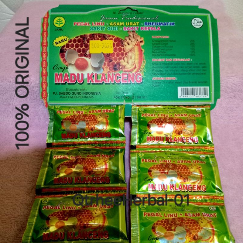 Herbal asam urat MADU KLANCENG (Kapsul)100%Original