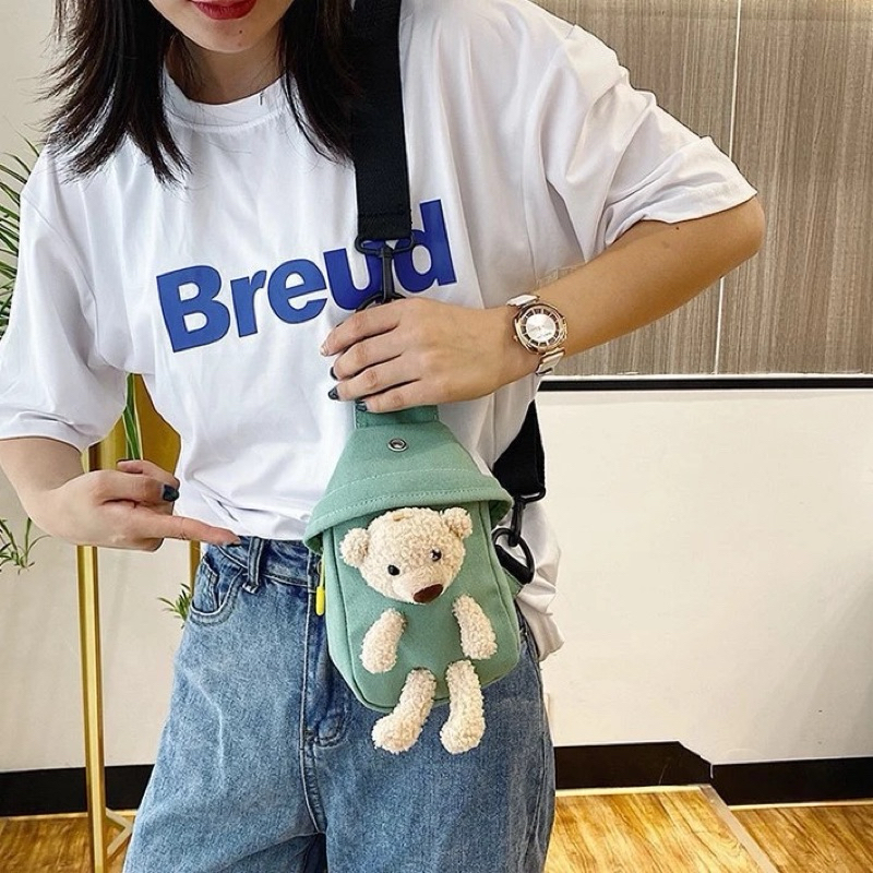 DEALSHOP21 - Waist Bag Boneka / Tas Pinggang Boneka Lucu / Tas Selempang Boneka Import