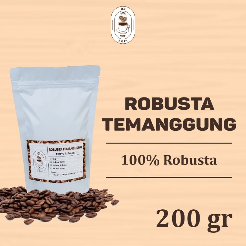 

Kopi Robusta Temanggung Robusta Coffee Roast Beans 200gr Biji Bubuk