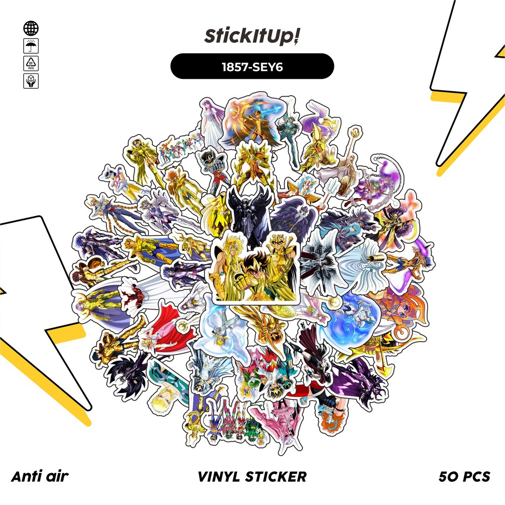 

COD✨ 50 Pcs Stiker Pack SAINT SEIYA CHAR MIX 06 Lucu Aesthetic Vynil Waterproof untuk Freebies Sticker Buku Journal Casing HP Laptop