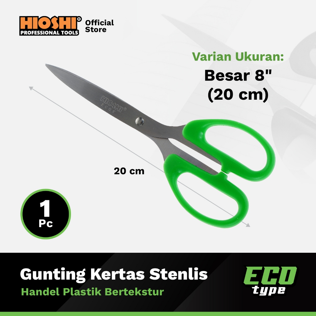 

Gunting Kertas Besar 8" / 20cm STENLIS (ECO) HIOSHI