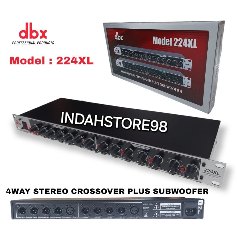 CROSSOVER 4 WAY DBX 224XL BLACK Plus Subwoofer DBX224XL Plus Sub Kualitas Terbaik crosofer