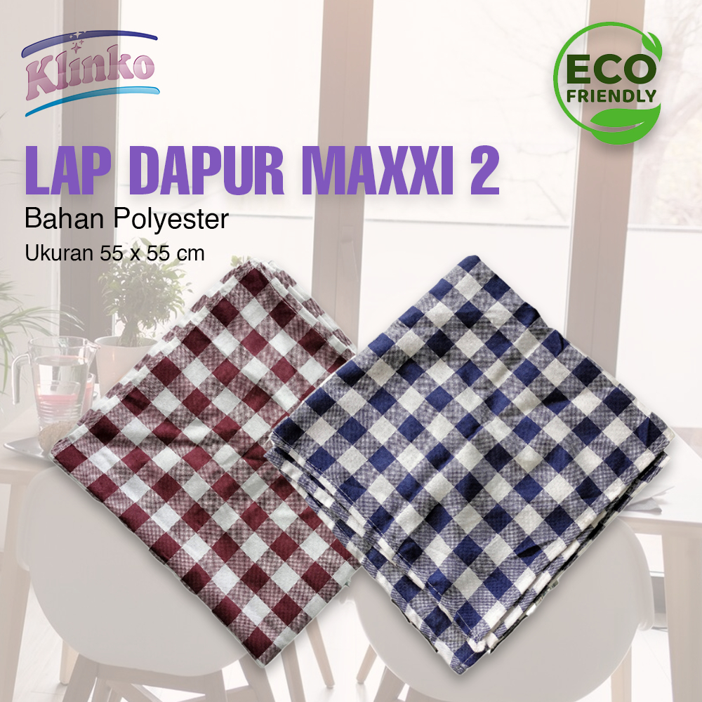 Klinko Serbet Makan Maxxi Kain Lap Dapur Piring Motif Kotak Halus Tebal