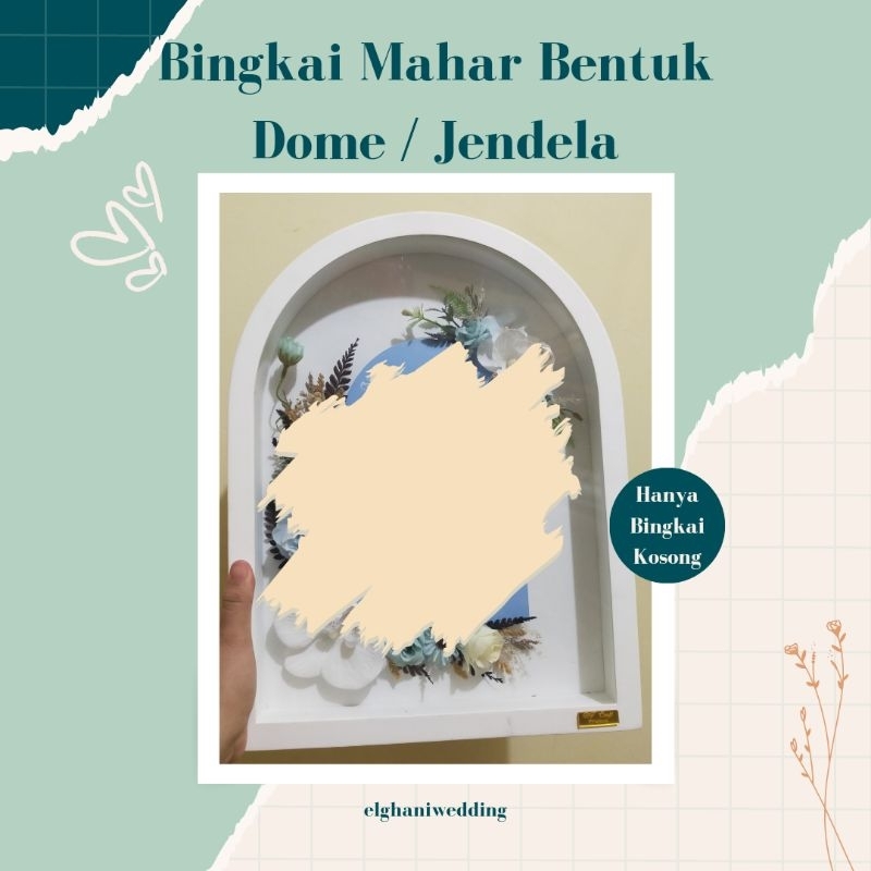 elghani wedding - Bingkai Mahar Bentuk dome - Bingkai Mahar Dome Medan - Bingkai mahar sudut tumpul 