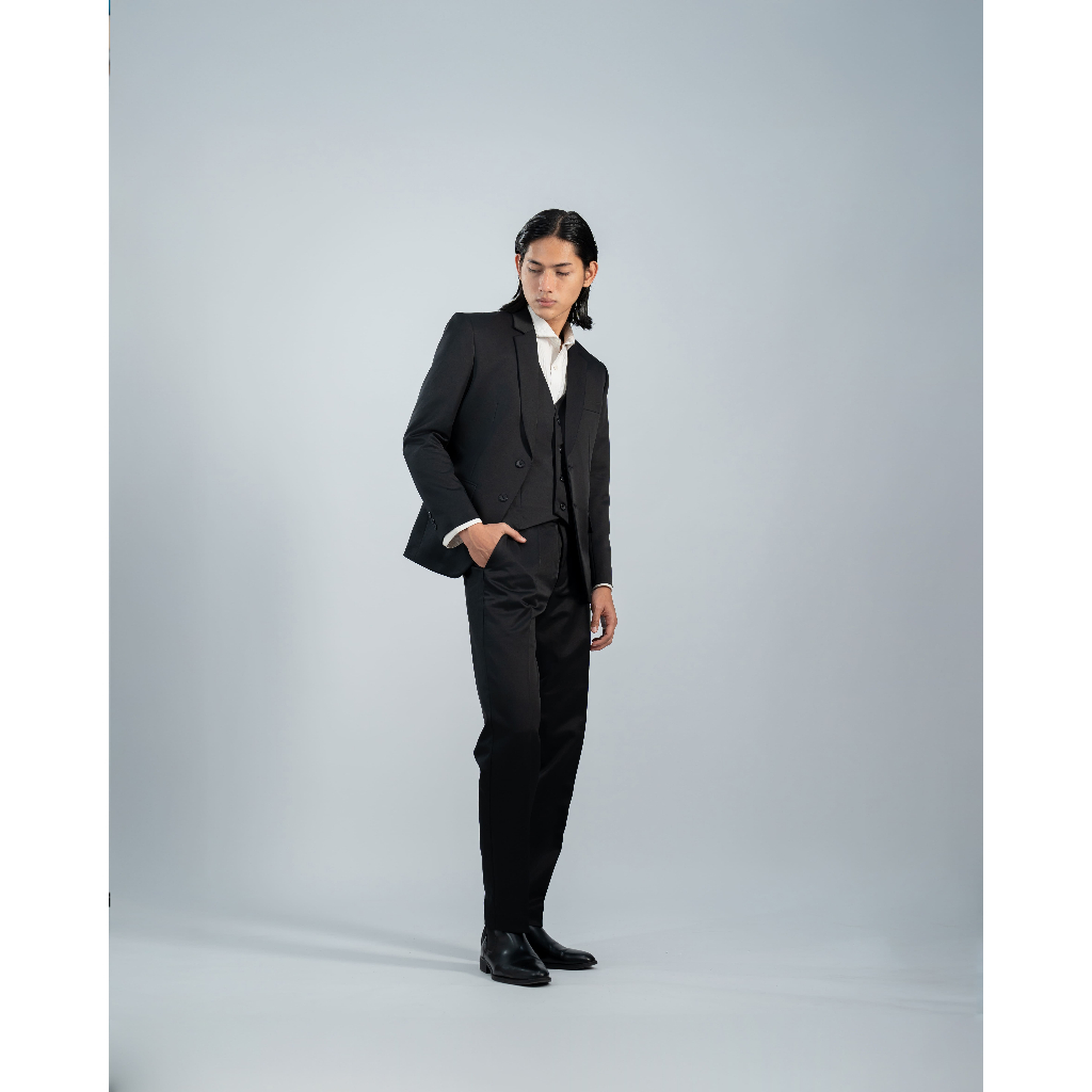 Setelan Jas Celana dan Rompi Pria - Jas Formal Pria - Jas Premium - Hitam
