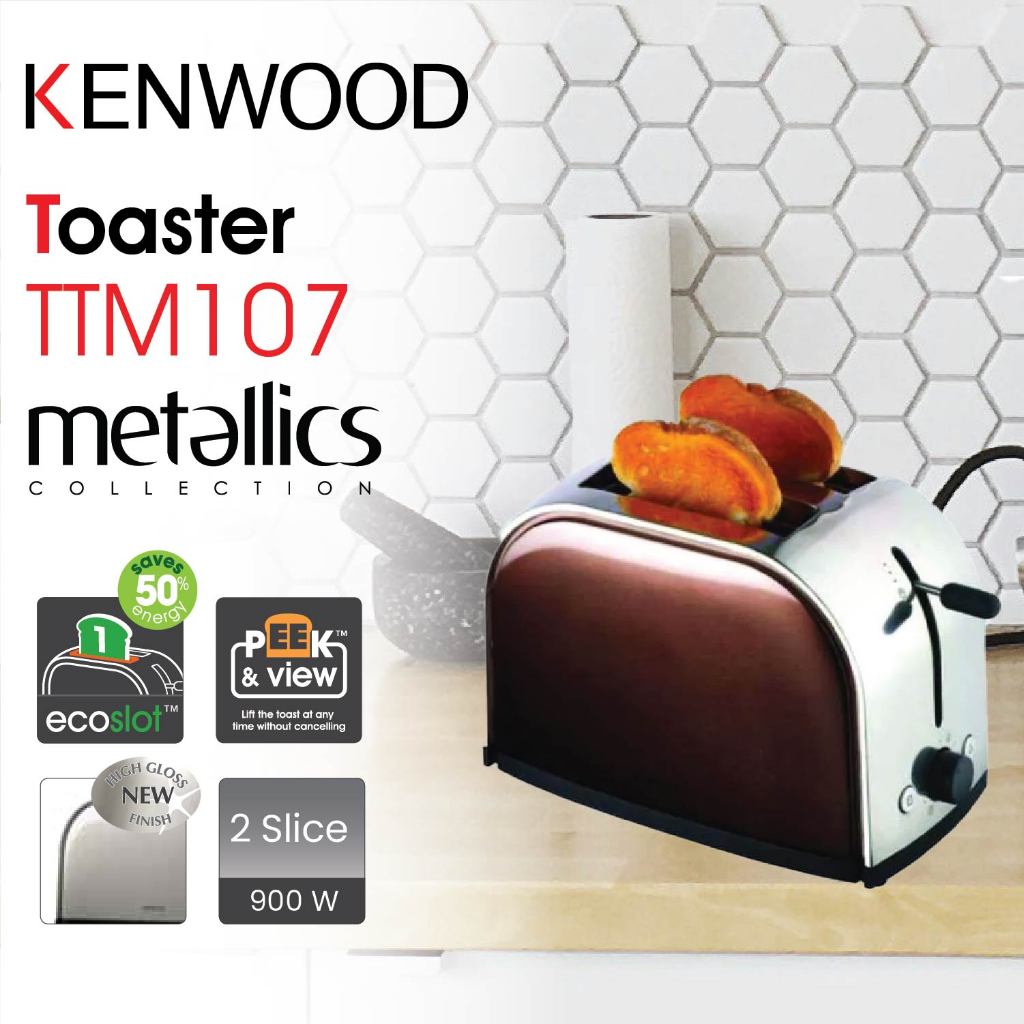 Kenwood TTM107 Pemanggang Roti 2 Iris - Toaster Stainless Steel